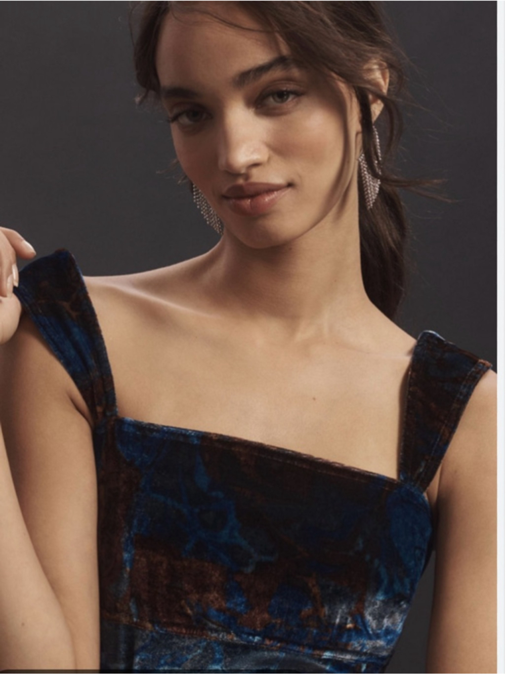 PILCRO Velvet Flyaway Top Boho Chic Feminine Small - Picture 2 of 8